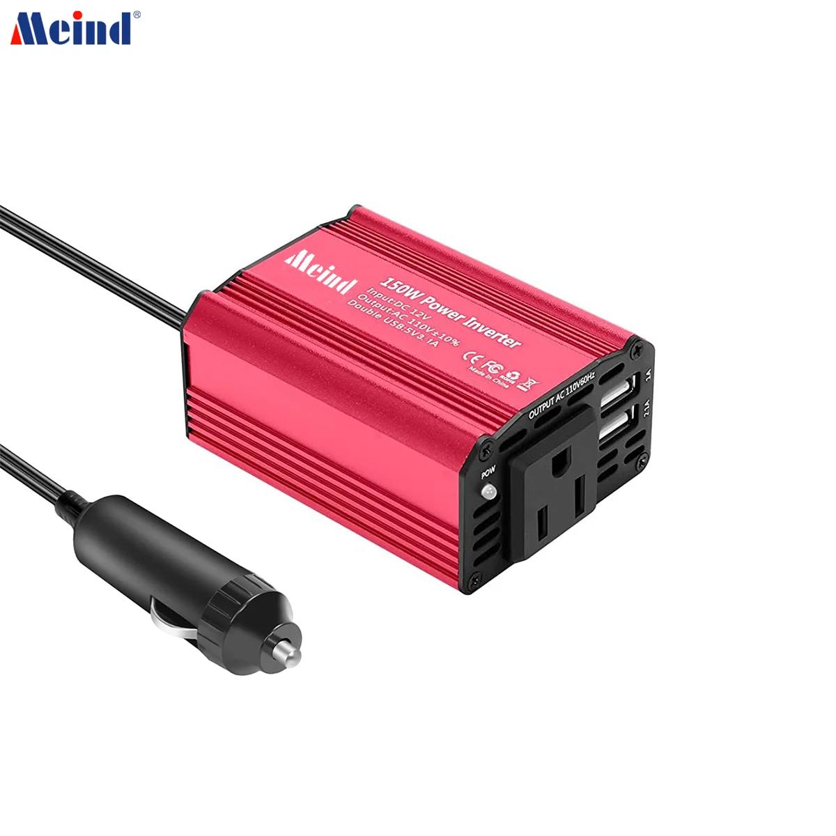 Meind 150W Car Power Inverter DC 12V to 110V AC Converter with 3.1A Dual USB - £21.81 GBP