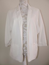 Chicos 1 Casual Blazer Open Jacket Off White Work Career 3/4 sleeves Spr... - £23.97 GBP