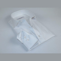 Men 100% Italian Cotton Shirt Non Iron SORRENTO Turkey Cutaway Collar 2744 White image 7