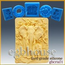 2D Silicone Soap/sugar/fondant/chocolate Mold-Fascinating Elephants - £30.25 GBP