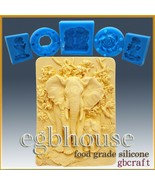 2D Silicone Soap/sugar/fondant/chocolate Mold-Fascinating Elephants - $51.45 CAD