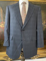 VTG Hart Schaffner Marx 44R USA MADE Dark Gray Glen Check 2Btn Blazer Jacket - £55.90 GBP