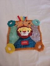 Nuby Lion Plush Teether Teething Blankie Squeaker Colorful  3+ Months Lovey  - £5.43 GBP