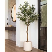 Olive Tree Faux Indoor Plant For Indoors Artificial Fake In Pot Realistic 6.5 Ft - £206.04 GBP