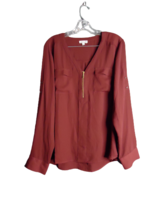 Eden Ruth Leah Long Sleeve Semi Sheer Blouse Merlot Wine Womans Size XL - £10.82 GBP