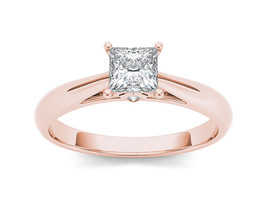 14K Rose Gold 1ct TDW Princess-cut Diamond Engagement Ring - £2,475.95 GBP