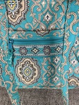 Vera Bradley Purse Green And Turquoise Paisley Print Carry-All, Book Bag - £11.06 GBP