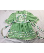 Vintage Penneys Girls Green Dress 4 60s 70s Hippie Mod Maxi Boho - $24.73