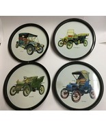 Vintage Antique Car Automobile Tin Serving Trays w/ wall plate hangers 1... - $349.20 MXN