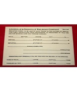 LOUISVILLE &amp; NASHVILLE RAILROAD Train Register Card L&amp;N Railway - $184.88 MXN