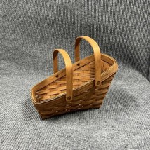 Longaberger Slanted 13x8 Basket MED Vegetable Baguette Double Handle VTG 1989 - £24.84 GBP