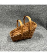 Longaberger Slanted 13x8 Basket MED Vegetable Baguette Double Handle VTG... - £25.00 GBP