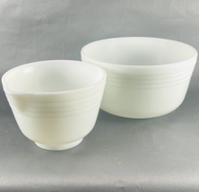 Pyrex Hamilton Beach Milk Glass White Ribbed Stand Mixing Bowls Replacement VTG - $27.39