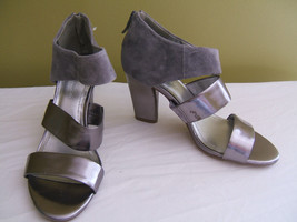 NEW! BCBGeneration Gorgeous Leather Suede Orianthi Silver Heels Sandals ... - $85.14