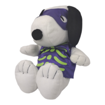 Hallmark Peanuts Snoopy Halloween Plush Bandit Mask w/ Purple Skeleton Shirt 14" - £11.66 GBP