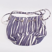 Kate Spade New York Cobble Hill Drawstring Hobo Leather Purse Bag Purple Zebra - £55.23 GBP