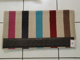 Casa Zia New Zealand Wool Saddle Blanket NEW Pink Navy Teal Red Brown 32x32 - £63.94 GBP