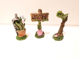 Fairy Figurines, set of 3, Fairy Sign Garden Decor, Fairies Craft, Plastic 1.5"