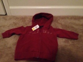 Tommy Hilfiger Infant Baby Boys Zip Up Hoodie Sweatshirt Size 12 Months Burgundy - £30.07 GBP