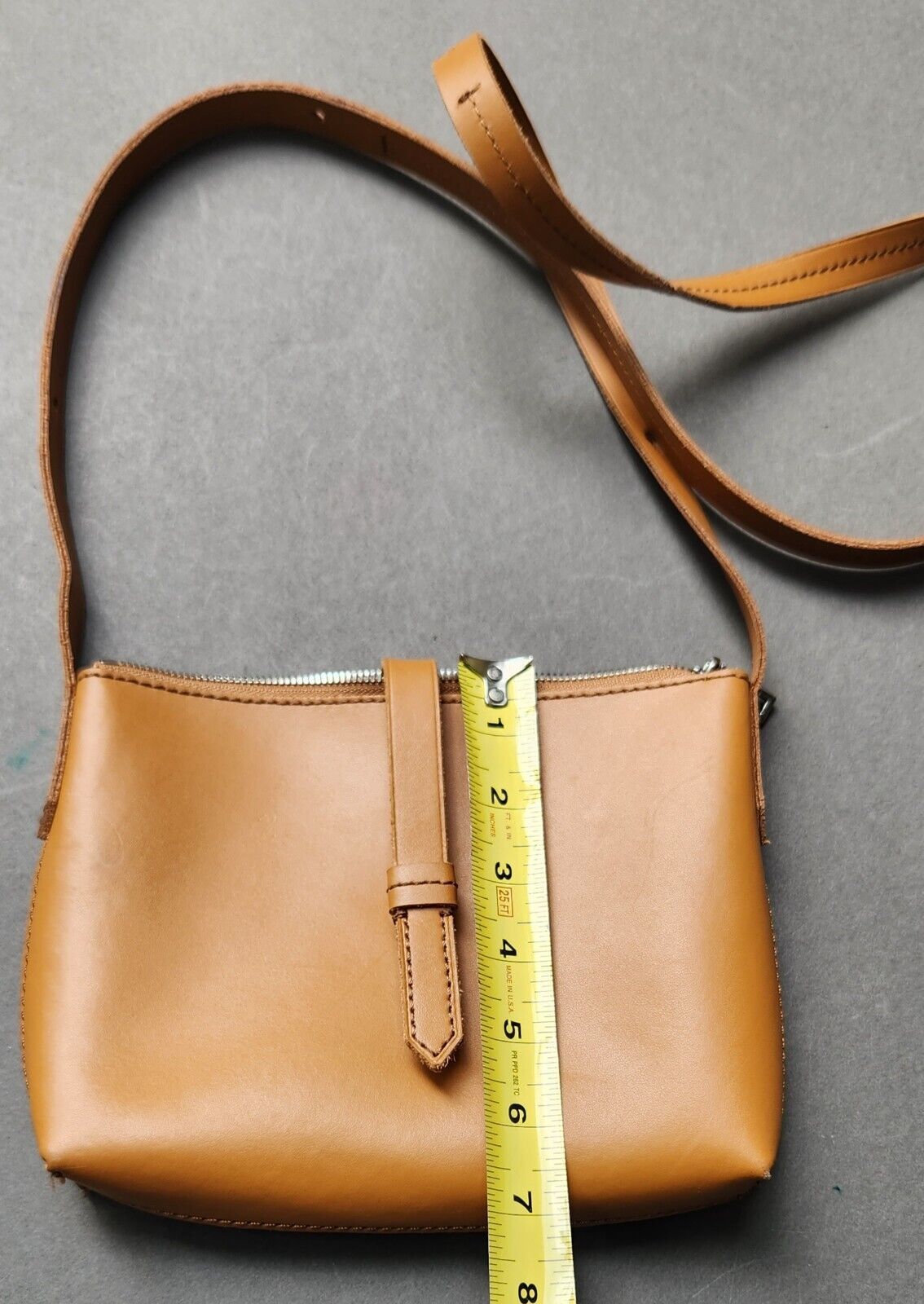 Primary image for J. Crew Parker Smooth Tan Leather Crossbody Bag Adjustable Strap Purse