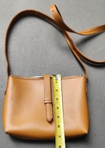 J. Crew Parker Smooth Tan Leather Crossbody Bag Adjustable Strap Purse - £22.69 GBP