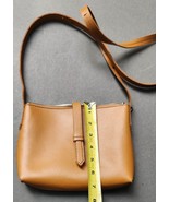 J. Crew Parker Smooth Tan Leather Crossbody Bag Adjustable Strap Purse - £22.27 GBP