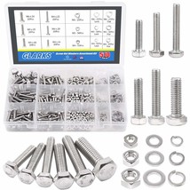 6 Metric Sizes Heavy Duty 304 Stainless Steel Hex Bolts Nuts With Flat W... - $35.95