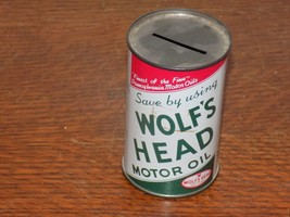 Vintage Wolf’s Head Tin Oil Can Bank - $34.65