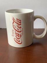 Vintage Enjoy Coca Cola Ceramic Coffee Mugs Cups White and Red with Bears - £11.10 GBP