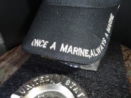 USMC Camo Baseball Cap and Alum Nickel Chrome Plated Ashtray 7" Diameter NEW image 5