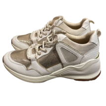 ALDO Gold White Vany Fashion Sneaker Shoes Womens 7.5 EU 38 Metallic Lac... - £17.18 GBP