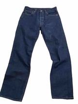 Levis 501 Waterless Straight Jeans Mens 34 34 Blue Classic Denim Dark Wash - $25.74