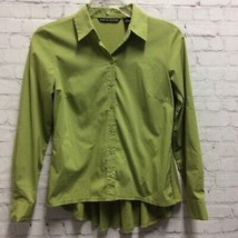 Zac &amp; Rachel Womens Button Up Shirt Green Long Sleeve Collar Skirted Back S - £12.16 GBP