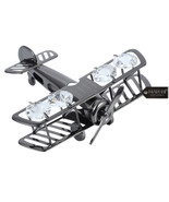 Matashi Gunmetal Grey Crystal Studded Bi Plane Ornament Christmas Gift - $24.99