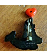 Black seal 1984 red heart pin Hallmark Cards vintage bowtie collectible  - £8.60 GBP