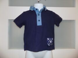 Janie and Jack Two Tone Blue Cotton Polo Shirt Size 6/12 Months Boy's - $15.30