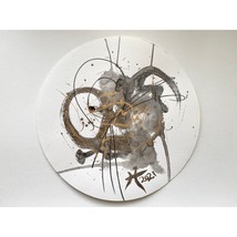 Original Art ORB Expression Series Round Handmade Asian Ink Abstract Painting - £115.76 GBP