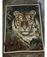 “Jungle Cat” Bengal Tiger Acrylic Throw Blanket Black 70” X 54” - £31.10 GBP