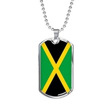 Express Your Love Gifts Jamaica Flag Necklace Jamaica Flag Stainless Steel or 18 - £43.48 GBP