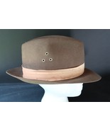 Vintage SAFARI Brown Fedora Hat w/ Band Sz XL Made in USA WPL-4384 - $39.99