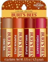 Burts Bees 100% Natural Moisturizing Lip Balm, Winter Variety Pack, Chai Tea, Pu - £19.17 GBP