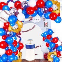 Red Blue White Balloon Arch Kit 158Pcs Baseball Balloons Arch Garland Ki... - $16.99