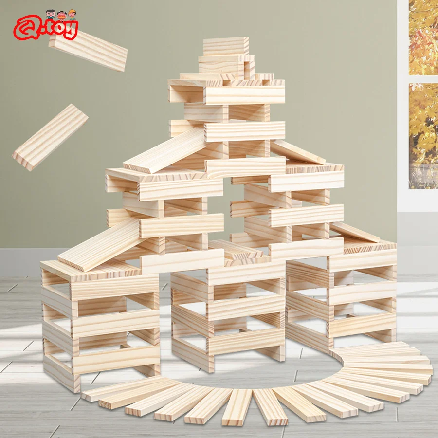 100pcs Wooden Building Block Architecture DIY Educational Toys for Kids - £35.11 GBP