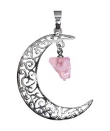 Crescent Moon with Rose Quartz Pendant! - $181.13 MXN