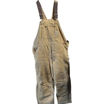 Carhartt Winter Overalls Mens 40x30 Brown Coveralls Lined Double Knee Ca... - $64.35