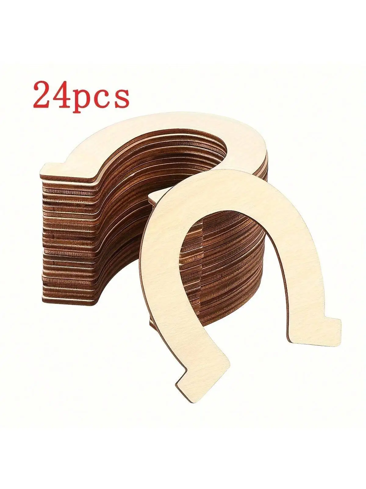 24 Unfinished Horseshoe Wooden Patterns - DIY Paintable Shapes for -2mm ... - $7.84