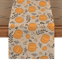 Pumpkin Wheat | Thanksgiving Table Runner 48x13 – 100% Polyester, Rustic... - $14.97