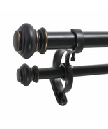 Urn 72 In. - 144 In. Adjustable Double Curtain Rod 1 In. in Antique Blac... - $982.96 MXN