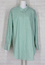 RENUAR Button Down Boyfriend Tunic Shirt Artichoke Combo Green NWT XS S ... - $53.99