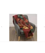 Donna Sharp Campfire Pieced Patchwork Throw Blanket Pillow and Patch Bea... - $180.00